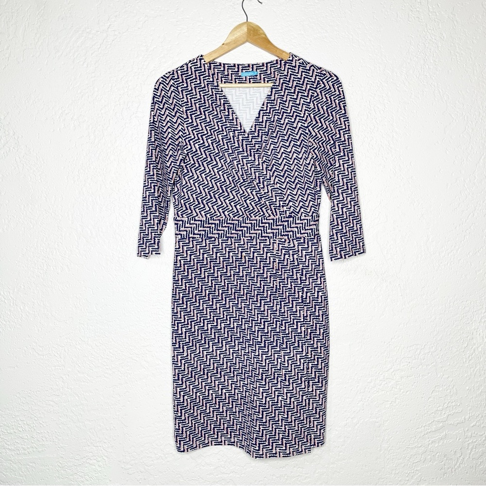 J. McLaughlin Catalina Cloth Print Faux Wrap Dress Small
